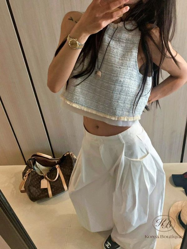 SS452 春季 短版小香流蘇上衣 