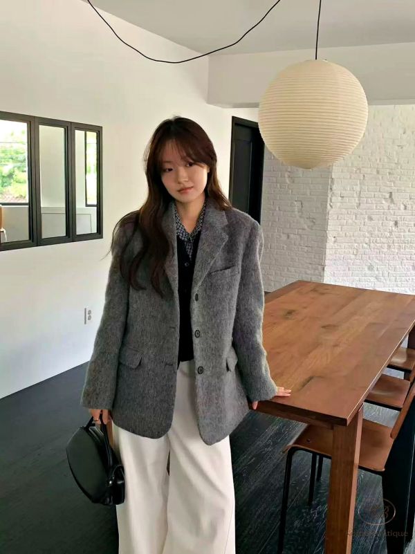 Fw463 冬季 羊駝西裝外套 