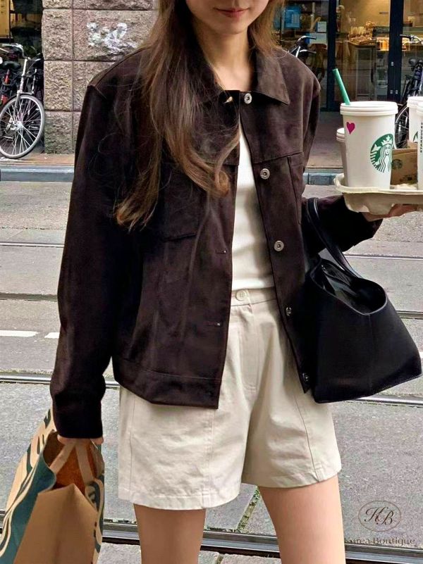 Fw469 冬季 麂皮口袋外套 