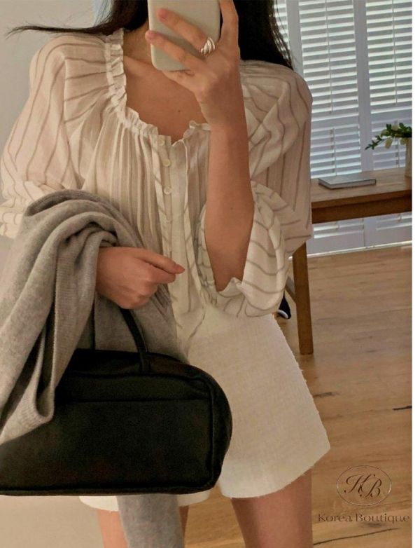 SS230 春季 天絲綁帶襯衫 