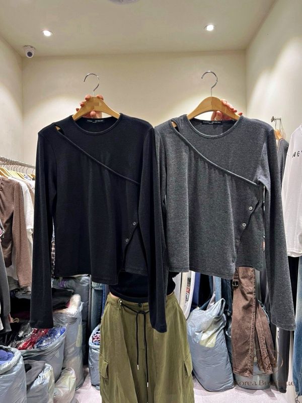 Fw349 秋季 腰間排扣設計上衣 