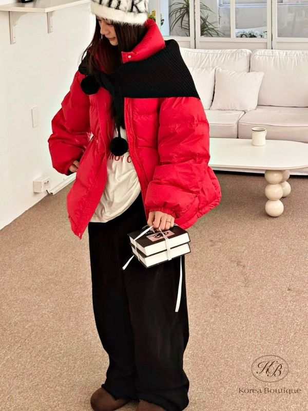 FWKR80 冬季 附上圍巾的羽絨外套 