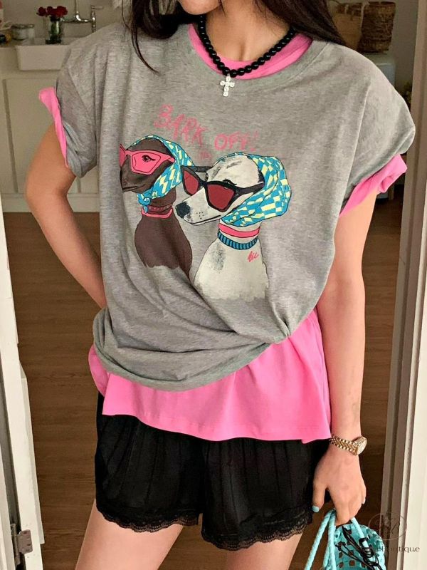 SS459 春季 墨鏡狗狗tee 