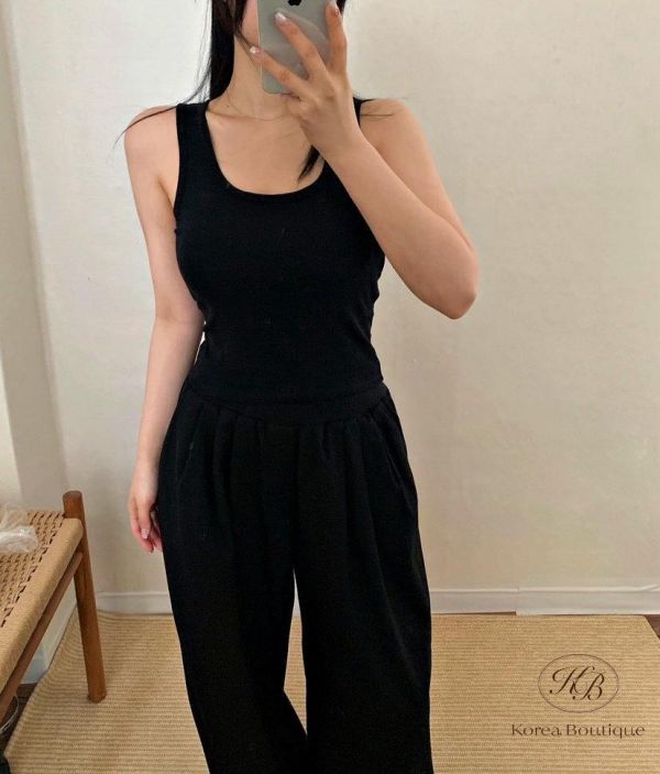 SS107 春季 方領抓皺bra top 