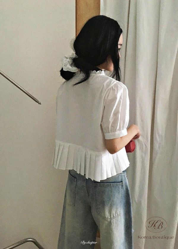 SS444 春季 綁帶開襟蝴蝶結上衣 