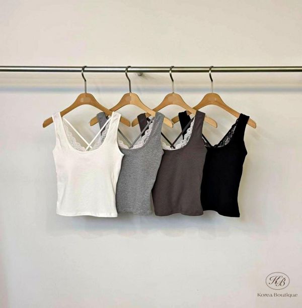 SS106 春季 超美蕾絲拼接bra top 