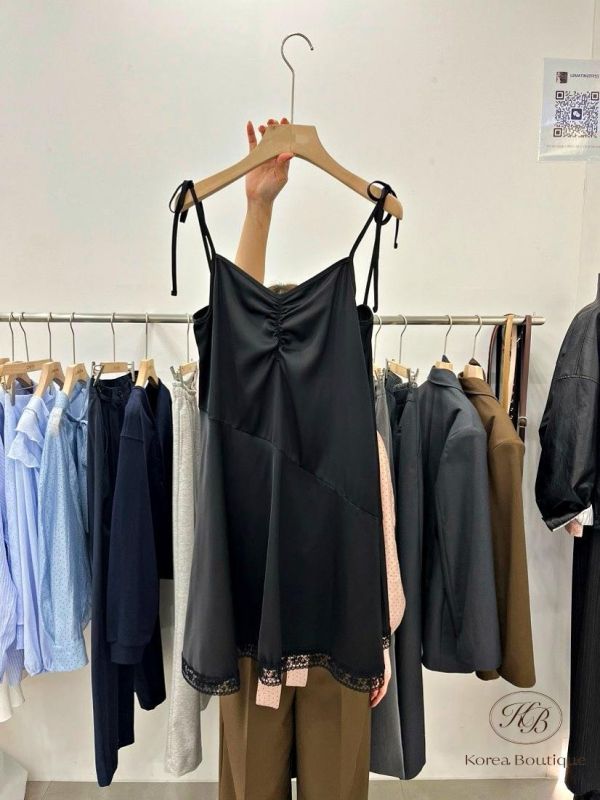 KR2604 夏季 螺紋透膚 可加上絲綢光澤洋裝 
