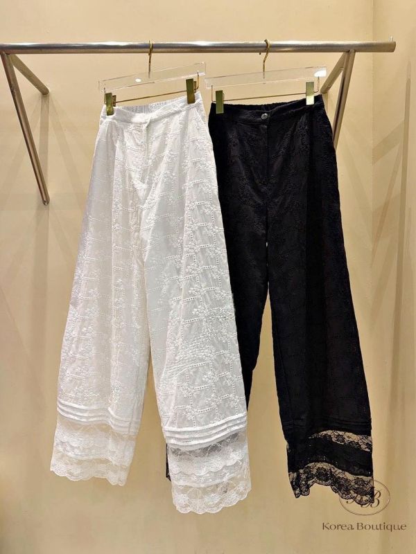 SS308 春季 重工的蕾絲雕花褲 