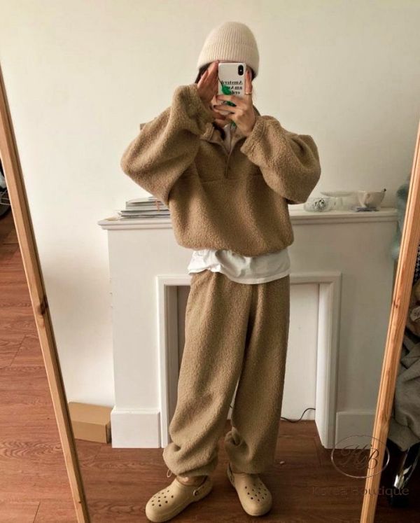 Fw473 冬季 羊羔毛套裝 