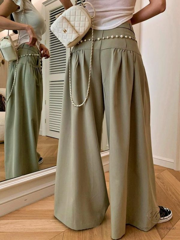 SS398 春季 口袋大寬褲 