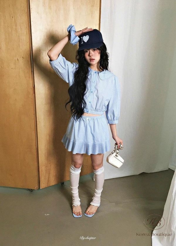 SS331 春季 可愛圓領襯衫套裝 