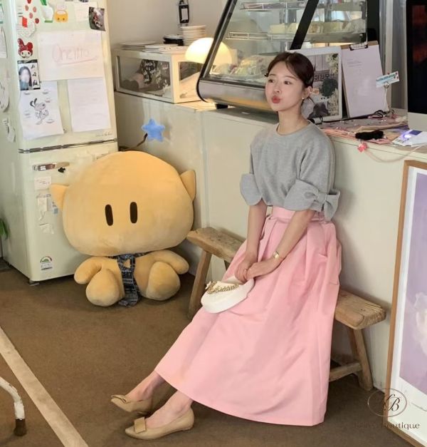 Spr99 春裝 絲綢感圓裙 