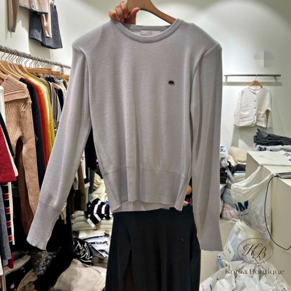 Fw365 秋季 有墊肩的針織薄上衣 