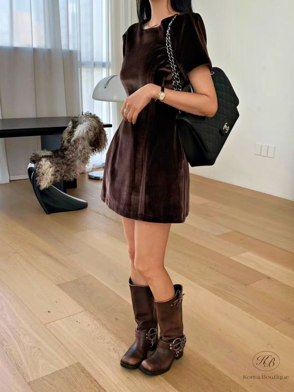 Fw455 冬季 天鵝絨洋裝 