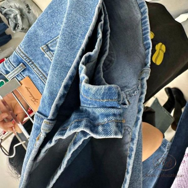 SS305 春季 口袋車線牛仔褲裙 