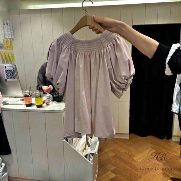 SS348 春季 綁帶蓬蓬袖罩衫 