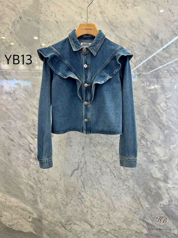 SS07 春季 春款荷葉邊牛仔襯衫 