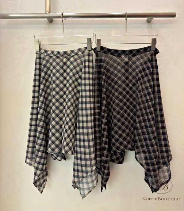 SS406 春季 好時髦的格紋裙簾 