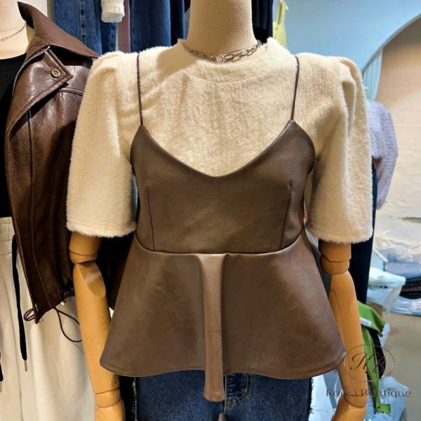 Fw429 冬季 皮革背心 