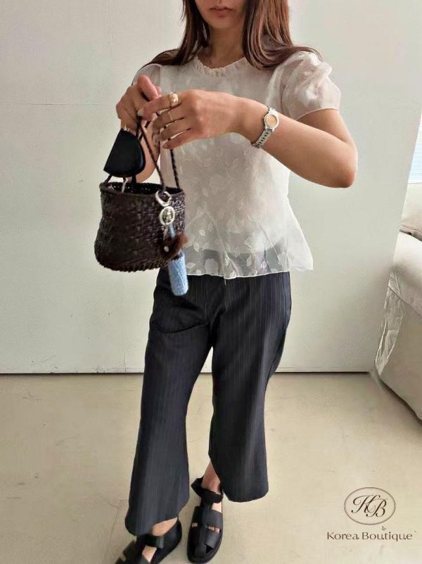 SS354 春季 條紋八分西裝褲 