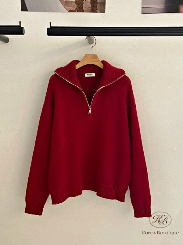 FWKR67 冬季 親膚拉鍊毛衣 