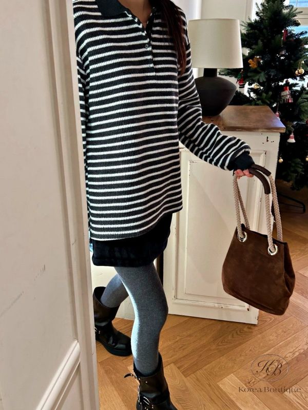 FWKR21 冬季 條紋長版上衣 