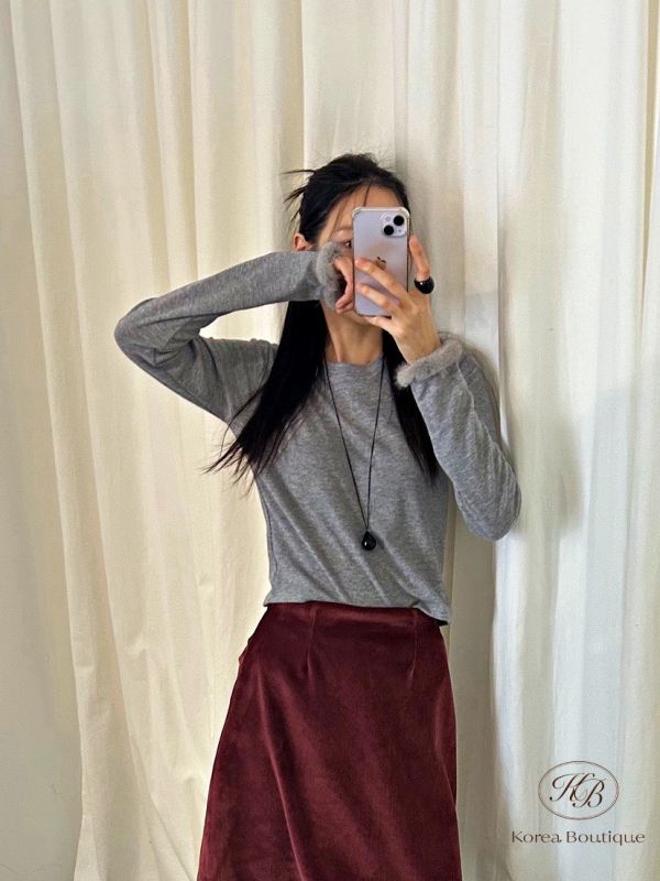 Fw461 冬季 毛毛手袖上衣 