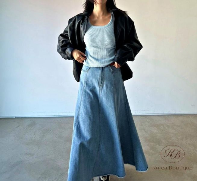 SS251 春季 傘狀牛仔裙 