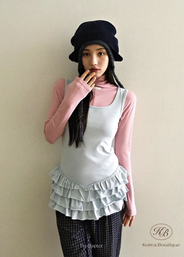 Fw406 秋季 高領 小吊飾牌上衣 