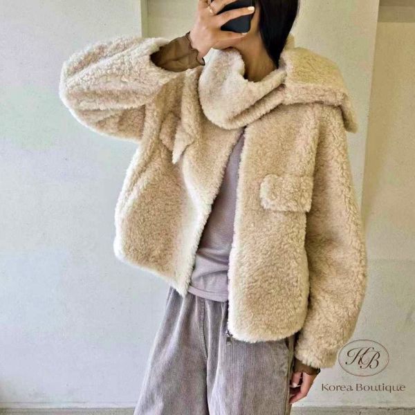 Fw498 冬季 熊寶寶外套 內裡麂皮 含圍巾 