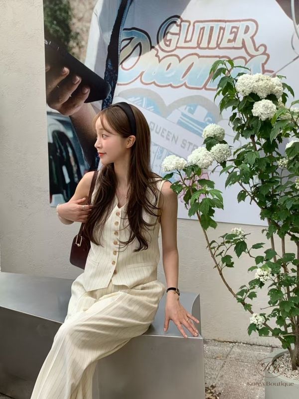 Su50 夏裝 質感時髦的條紋褲裝 
