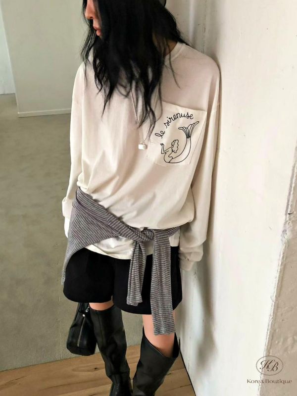 FW2760 秋季 口袋美人魚長版上衣 
