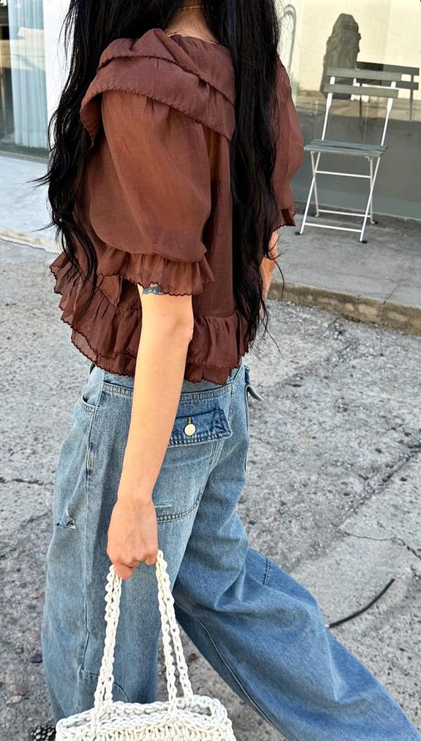 SS479 春季 荷葉短版上衣 