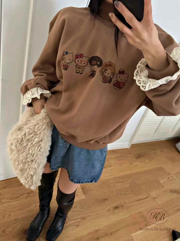 Fw488 冬季 kitty加絨衛衣 