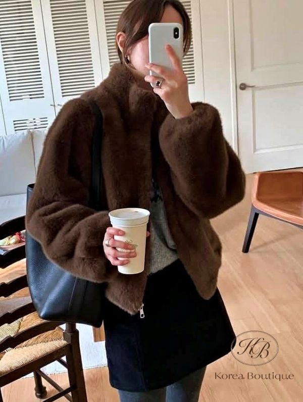 SS04 冬季 皮草拉鏈外套 