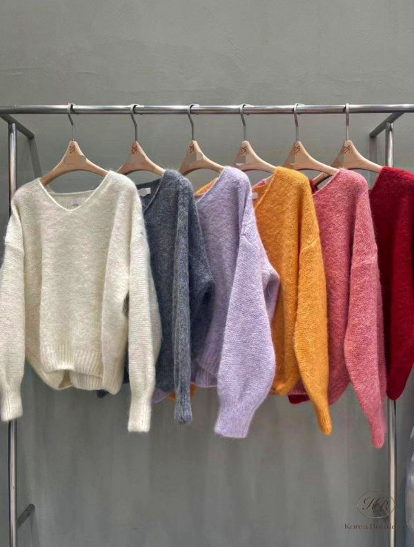 Fw397 秋季 顏色都好好看的v領質感羊毛上衣 
