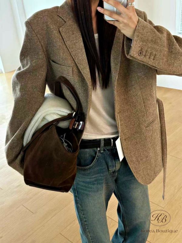 Fw383 秋季 羊毛綁帶西裝外套 