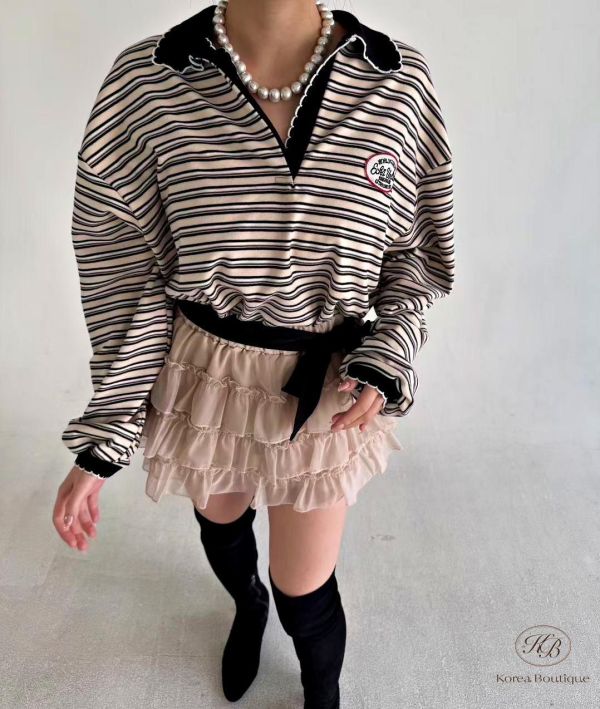 SS13 春季 條紋細節很多的polo衫 