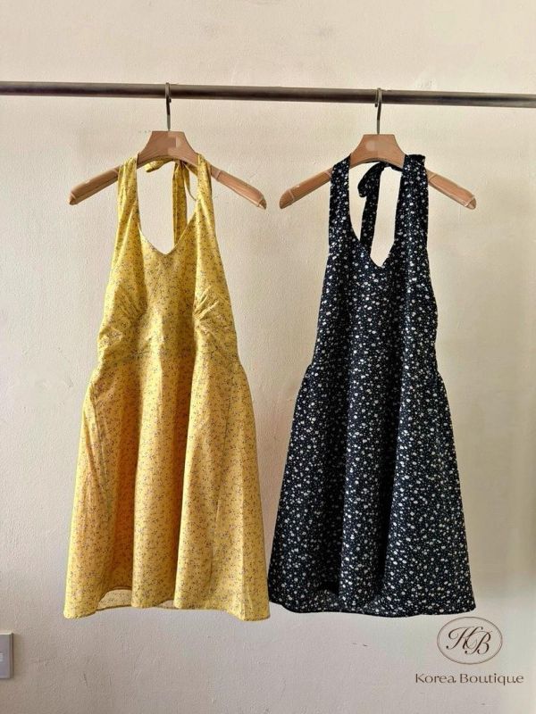 SS358 春季 碎花繞脖洋裝 