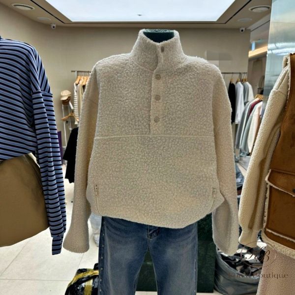 FWKR13 冬季 可愛羊羔毛排扣上衣 