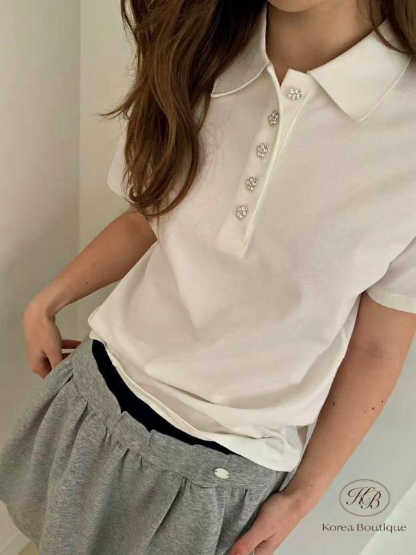 SS313 春季 花花鈕扣polo衫 