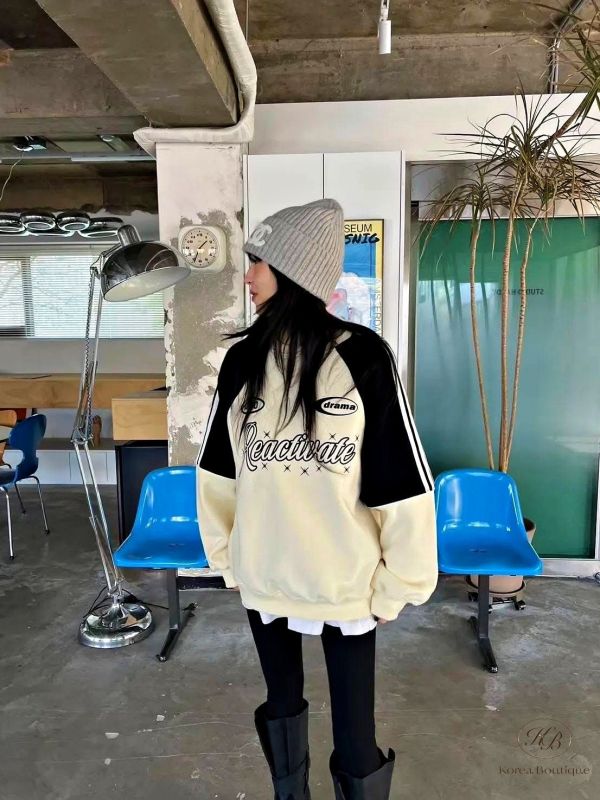 FWKR69 冬季 撞色字母衛衣 