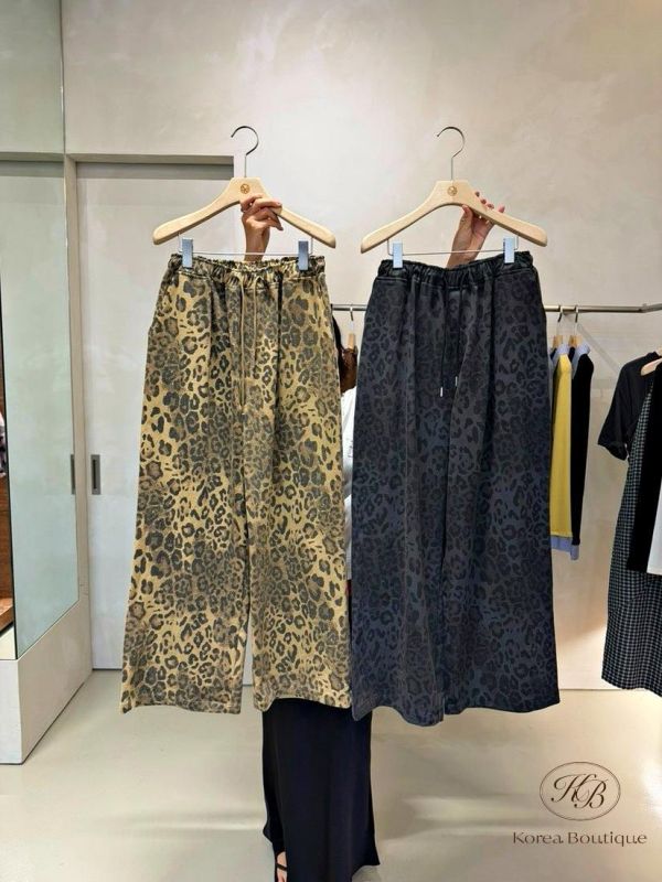 FW2709 秋季 水洗感豹紋牛仔褲 