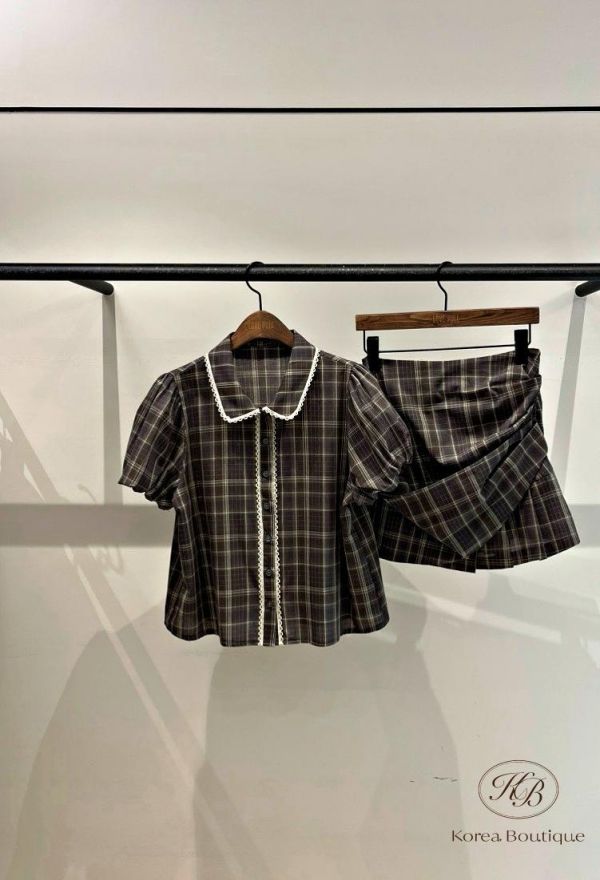 SS369 春季 格紋襯衫套裝 