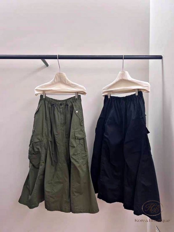 Fw262 秋季 傘型工裝長裙 