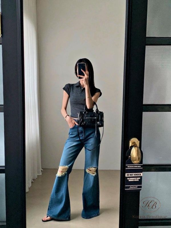 SS431 春季 合身的條紋polo衫 