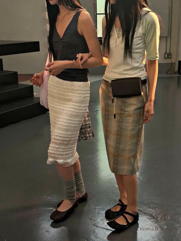 SS376 春季 好美的波浪半身裙 