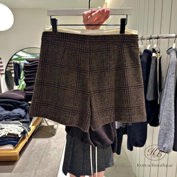 FWKR51 冬季 格紋百褶褲裙 