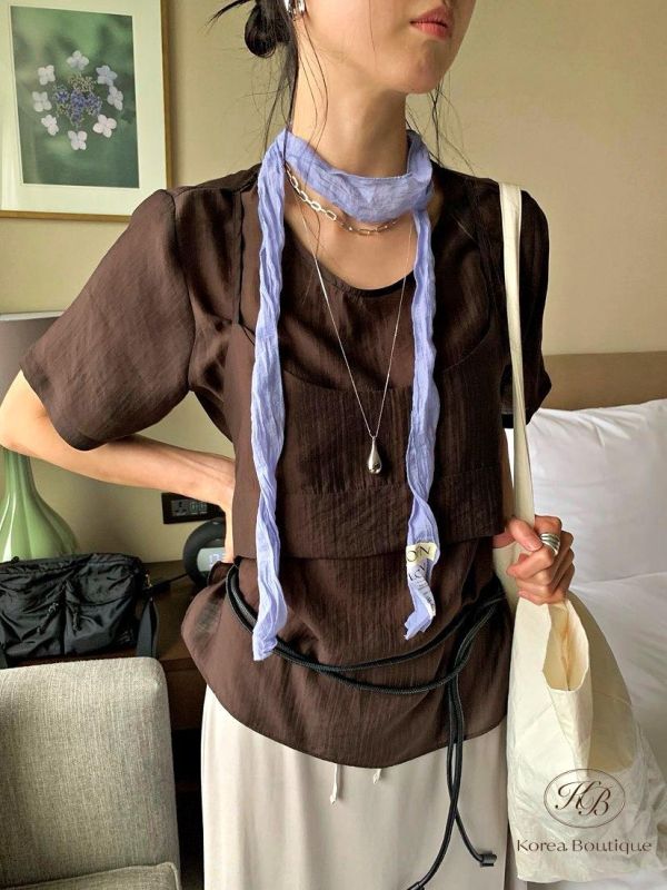 SS415 春季 質感太美的光澤背心套組 