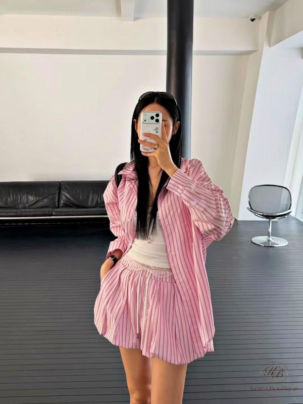 SS178 春季 條紋襯衫套裝 